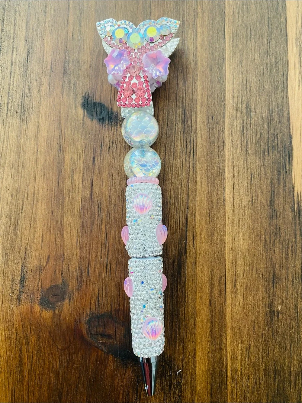 Crystal Pink Iridescent Mermaid Pen